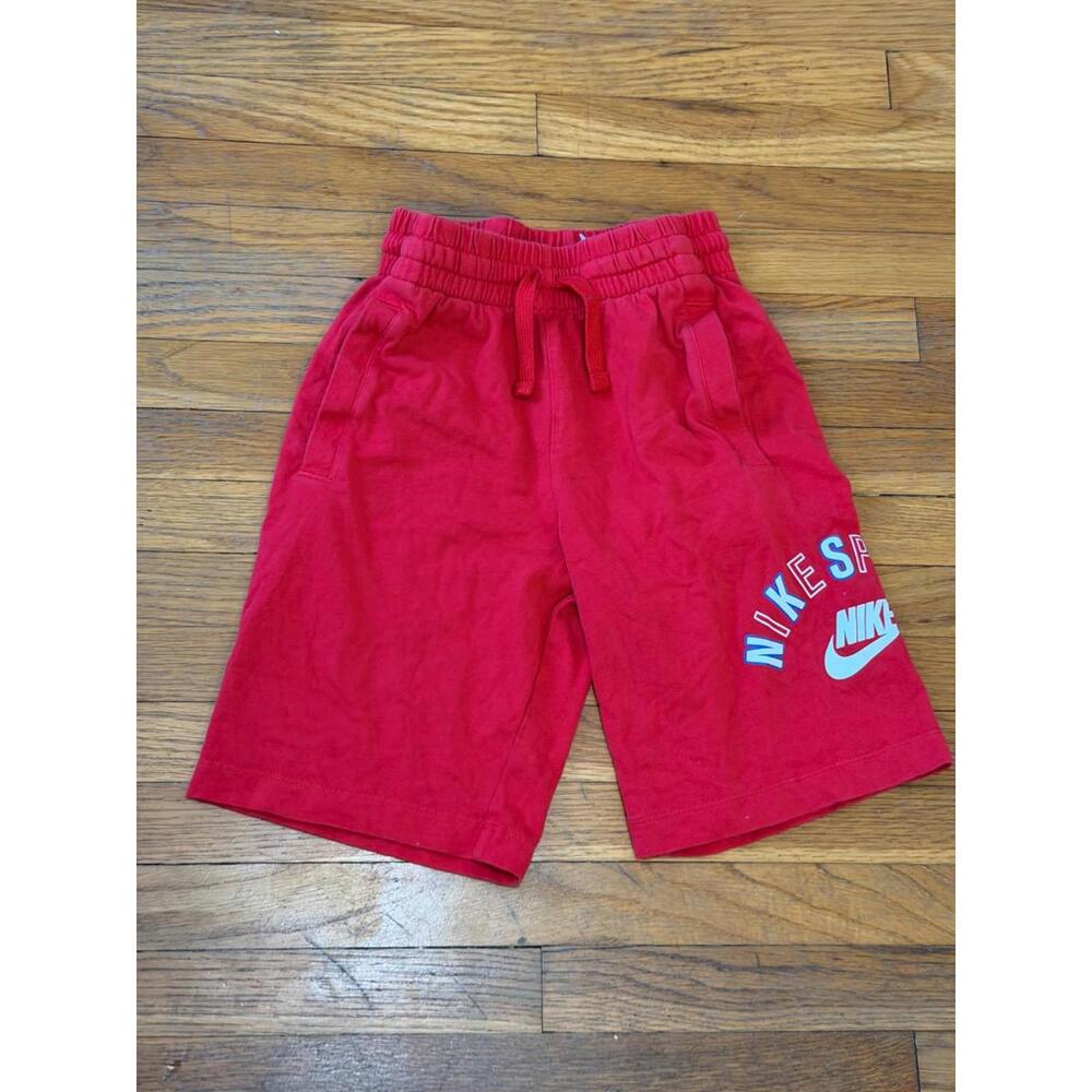 Nike Sportswear Red Fleece Shorts Elastic Waist Logo Graphic Men’s Size M